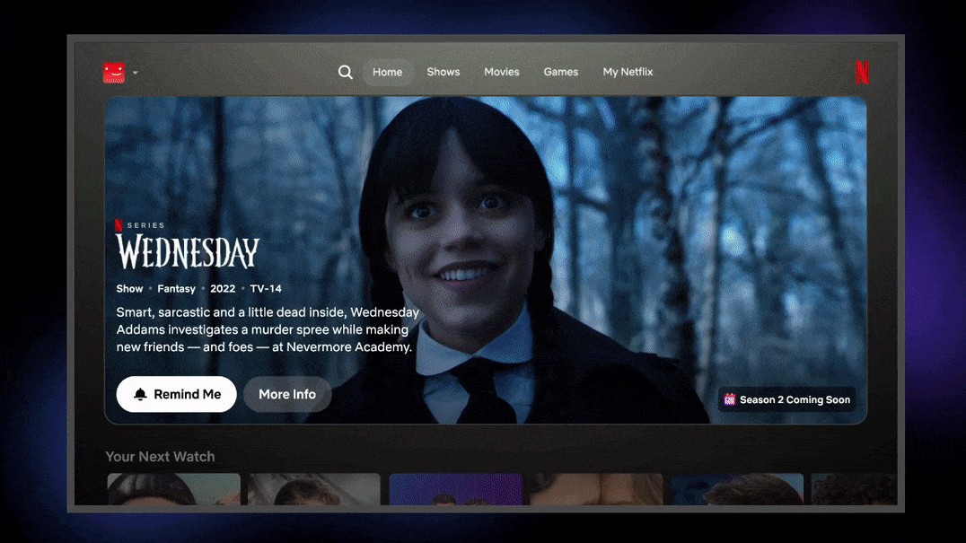 Netflix homepage